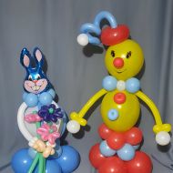 Пара фигурок заяц и клоун высота - 80см